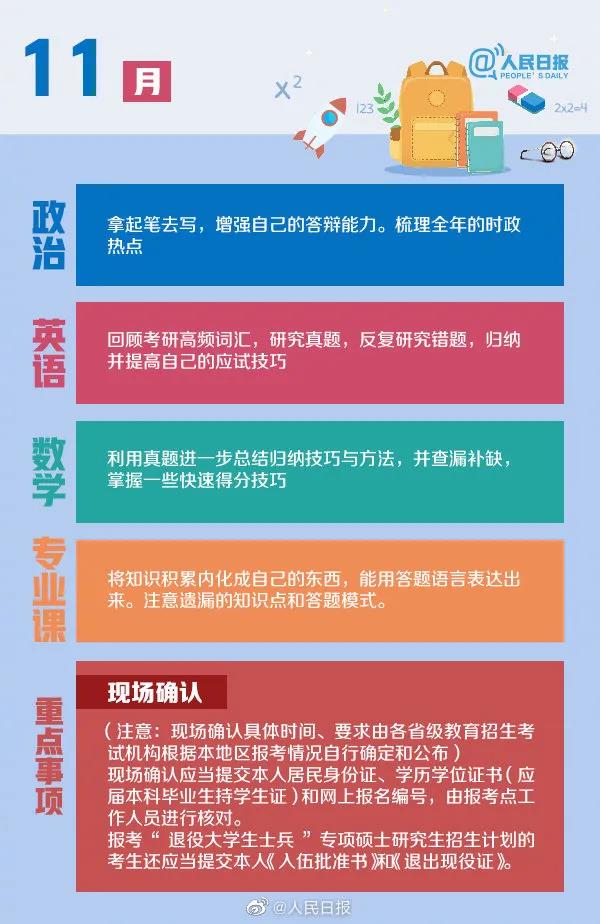 研考丨这份2021考研日历，收好!