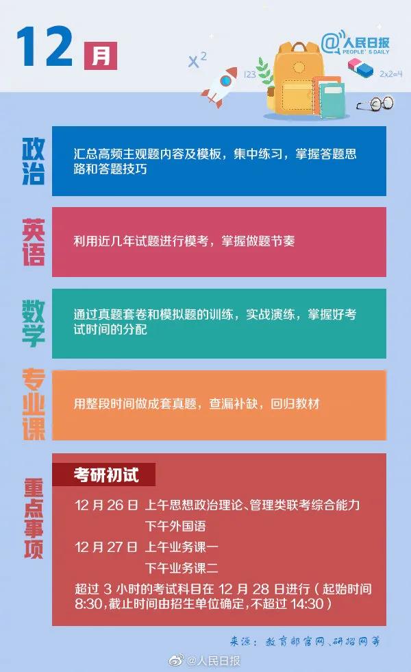 研考丨这份2021考研日历，收好!