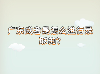 广东成考是怎么进行录取的?