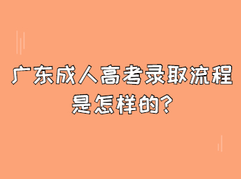 广东成人高考录取流程是怎样的