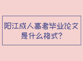 阳江成人高考毕业论文是什么格式