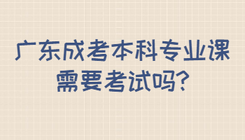 广东成考本科专业课需要考试吗