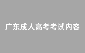 广东成人高考考试内容